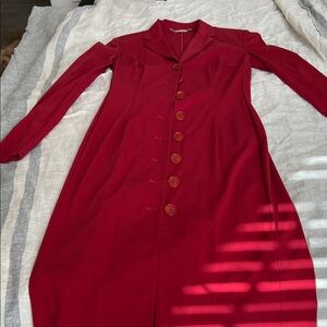 Dolce & Gabbana Burgundy Long Sleeve Dress